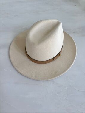 Lack Of Color Cream Felt Fedora with Tan Band